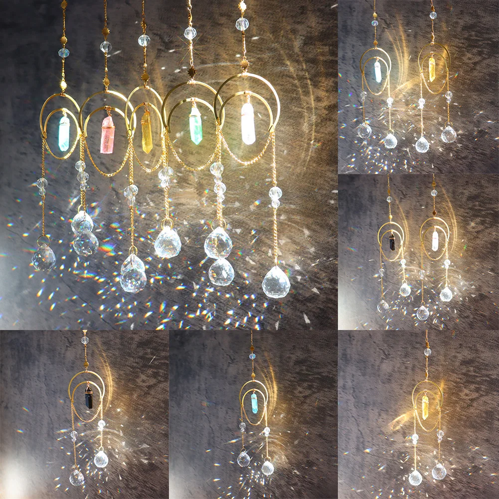 Sun Catchers Moon Crystals Prism Natural Stone Rainbow Sun Catcher Garden Decoration Hanging Wind Chimes Window Patio Ornament
Sun Catchers Moon Crystals Prism Natural Stone Rainbow Sun Catcher Garden Decoration Hanging Wind Chimes Window Patio Ornament