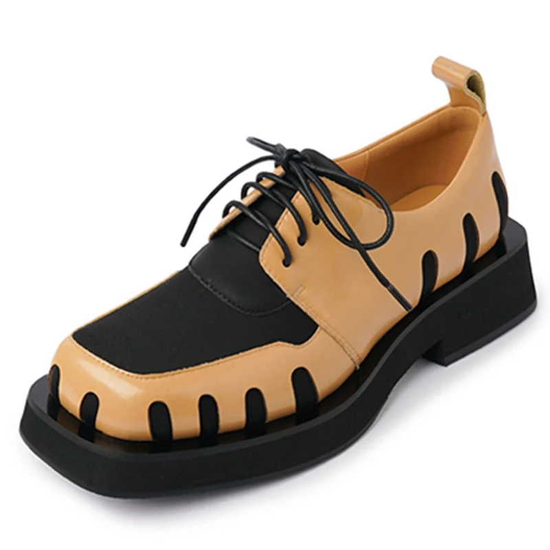 Spring Autumn High-Quality Thick Bottom Women's Shoes Real Leather Square Toe Splicing Design Casual Lace-up Female Flat Shoes
Spring Autumn High-Quality Thick Bottom Women's Shoes Real Leather Square Toe Splicing Design Casual Lace-up Female Flat Shoes
