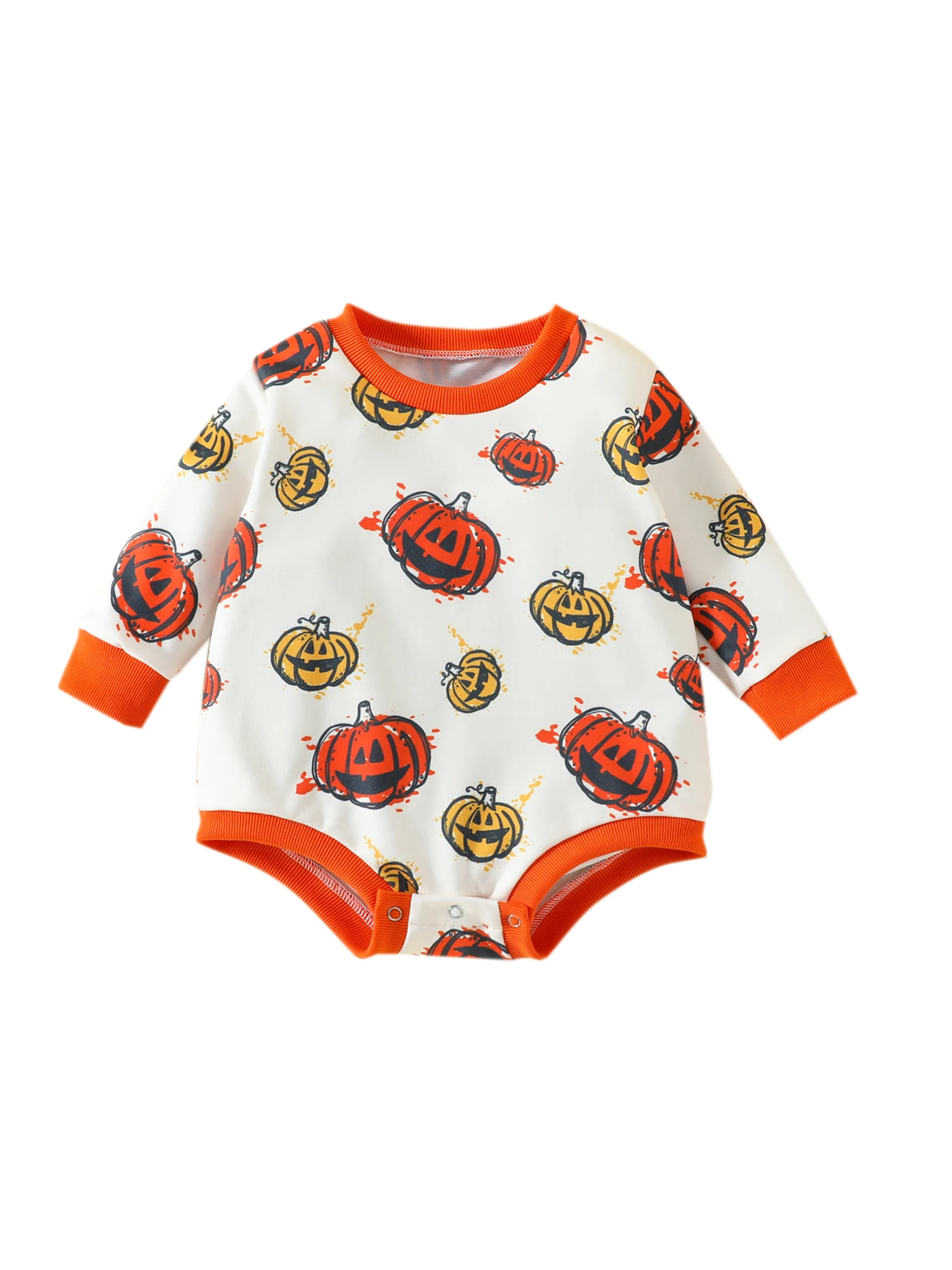 Unisex Halloween Baby Romper Newborn Girls Boys Bodysuit Smiley Pumpkin Print Round Neck Long Sleeve for Infant
Unisex Halloween Baby Romper Newborn Girls Boys Bodysuit Smiley Pumpkin Print Round Neck Long Sleeve for Infant
