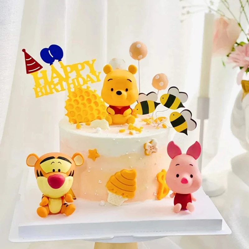 

Винни-Пух, свинья, тигр, искусственные украшения, топпер для торта для детей, украшение для дня рождения, воздушные шары, игрушки, подарки