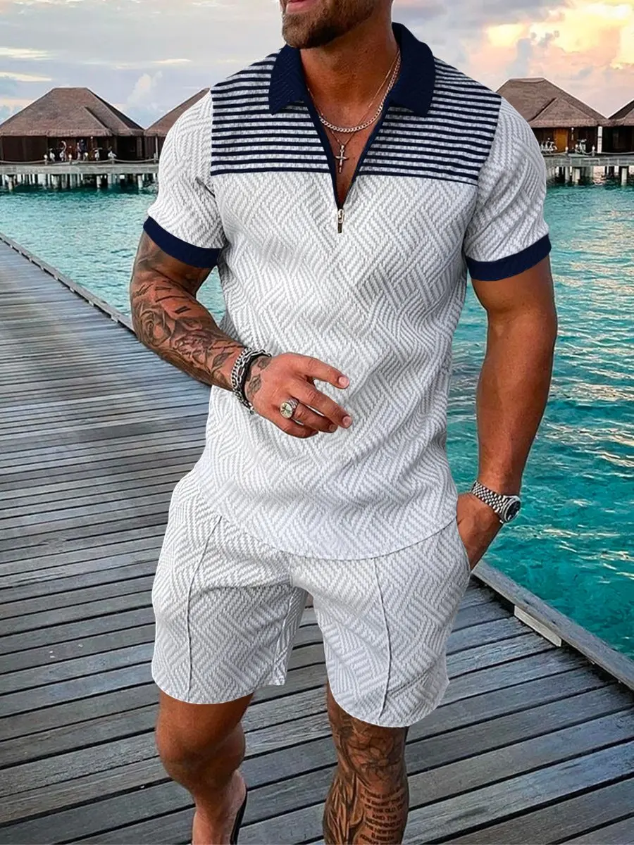 Men's Tracksuit Digital printing Short Sleeve Zipper Polo Shirt&Shorts Set for Men Casual Streetwear 2-piece Suit 2022 Summer
Men's Tracksuit Digital printing Short Sleeve Zipper Polo Shirt&Shorts Set for Men Casual Streetwear 2-piece Suit 2022 Summer