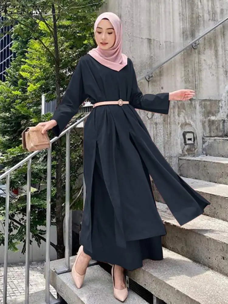 ZANZEA Women Loose Pant Sets Turkey Blouse Suit Muslim Fashion Outfit Eid Mubarek Abaya Long Sleeve Tops Isamic Matching Sets 
ZANZEA Women Loose Pant Sets Turkey Blouse Suit Muslim Fashion Outfit Eid Mubarek Abaya Long Sleeve Tops Isamic Matching Sets
