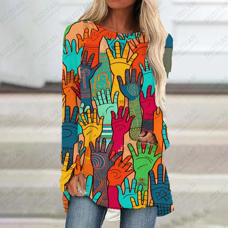 Harajuku Style Dress Spring Autumn Hot-selling Dress Women's Leisure Casual Large Size Long-sleeved Dress Palm 3D Printing Dress
Harajuku Style Dress Spring Autumn Hot-selling Dress Women's Leisure Casual Large Size Long-sleeved Dress Palm 3D Printing Dress