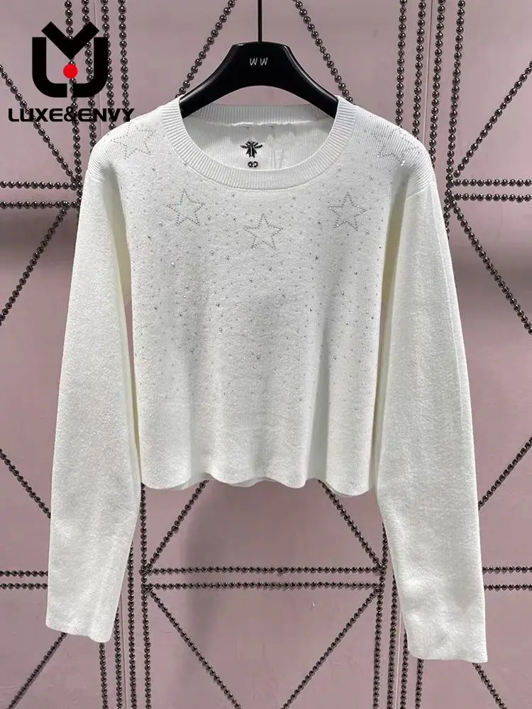 LUXE&ENVY Full Sky Star Hot Diamond Five Point Star Knitted Sweater Wool Sweater New Round Neck Solid Color Versatile2023 Autumn
LUXE&ENVY Full Sky Star Hot Diamond Five Point Star Knitted Sweater Wool Sweater New Round Neck Solid Color Versatile2023 Autumn
