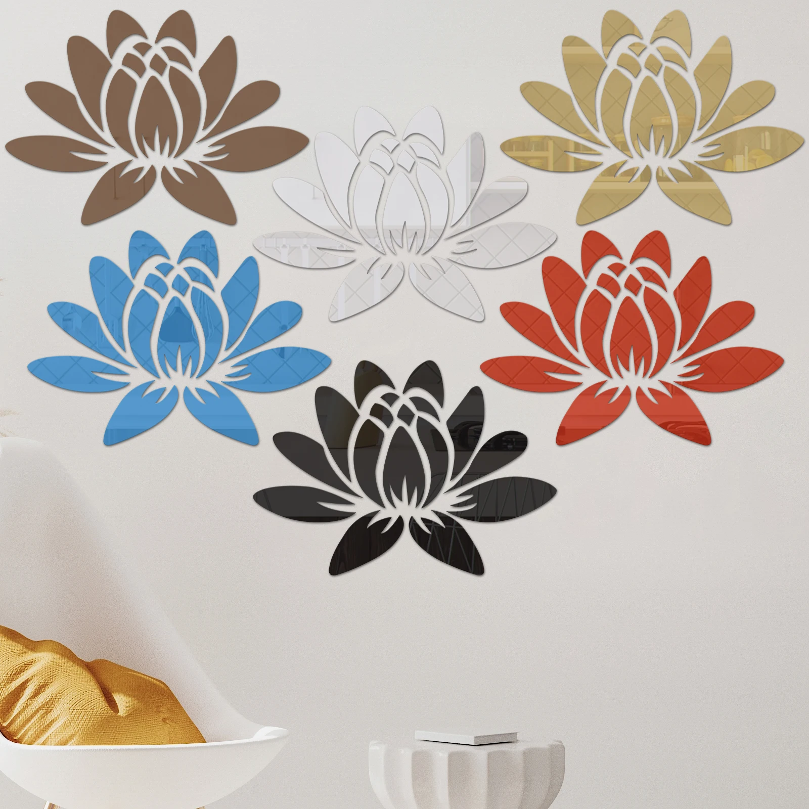 6Pcs Lotus 3D Mirror Wall Sticker Self-Adhesive Flower Mirror Wall Art Decal Multicolored Hanging Room Décor Aesthetic
6Pcs Lotus 3D Mirror Wall Sticker Self-Adhesive Flower Mirror Wall Art Decal Multicolored Hanging Room Décor Aesthetic