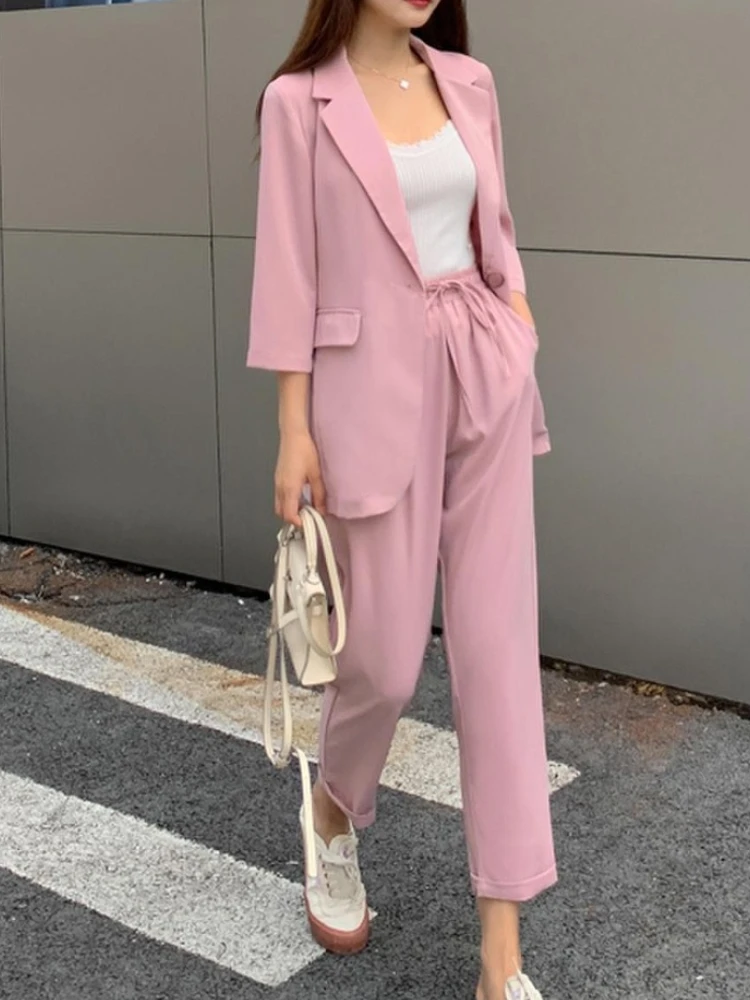 LY VAREY LIN New Women Spring Summer Casual Office Suit Blazer Pantsuits Button Jacket and Straight Pant Fashion 2 Piece Set
LY VAREY LIN New Women Spring Summer Casual Office Suit Blazer Pantsuits Button Jacket and Straight Pant Fashion 2 Piece Set