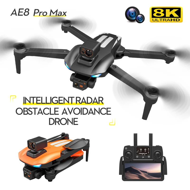 AE8 Pro Max 8K Camera Radar Obstacle Avoidance Drone GPS 5G WIFI FPV Quadcopter 1200M Remote Control Distance Photography Drone
AE8 Pro Max 8K Camera Radar Obstacle Avoidance Drone GPS 5G WIFI FPV Quadcopter 1200M Remote Control Distance Photography Drone