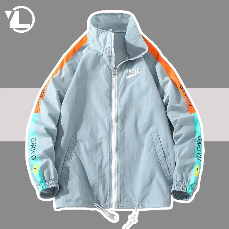 Summer Varsity Jackets Men Patchwork Letter Print Thin Windbreaker Japanese Stand Collar College Street Thin Skin Coat Couple
Summer Varsity Jackets Men Patchwork Letter Print Thin Windbreaker Japanese Stand Collar College Street Thin Skin Coat Couple
