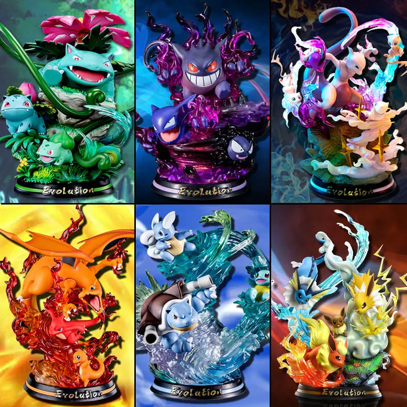 Pokemon Anime Figures Charizard Gengar Mewtwo Squirtle Bulbasaur Evolution Group Statue Model Ornament Doll Toy Gifts for Child
Pokemon Anime Figures Charizard Gengar Mewtwo Squirtle Bulbasaur Evolution Group Statue Model Ornament Doll Toy Gifts for Child