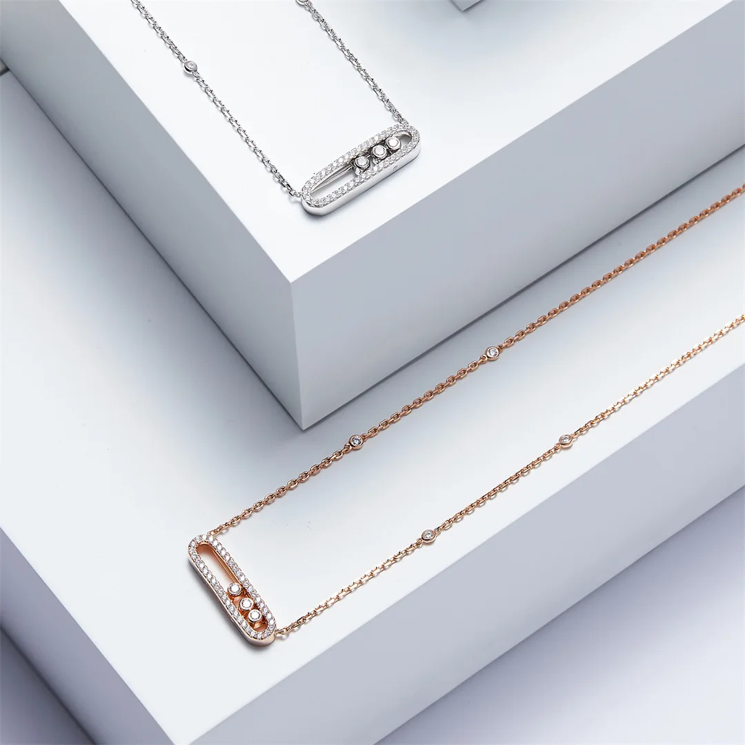 Famous Brand European Luxury Women's Jewelry Marking 925 Silver Three Diamond Slide Necklace Fashion Party Classic Platinum
Famous Brand European Luxury Women's Jewelry Marking 925 Silver Three Diamond Slide Necklace Fashion Party Classic Platinum
