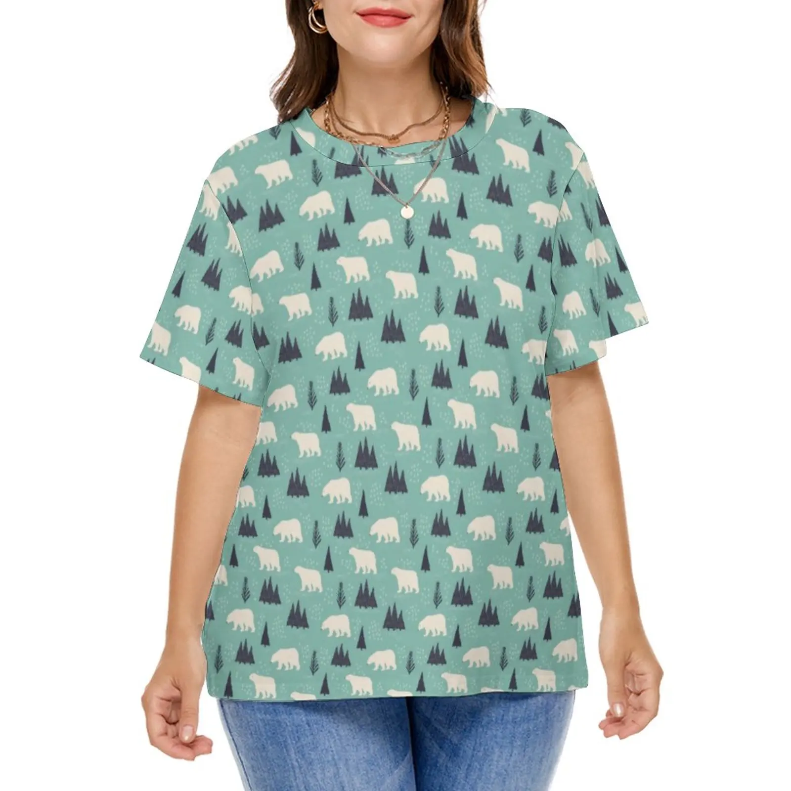 Arctic Animal Print T Shirt Cute Polar Bears Kawaii T-Shirts Short Sleeve Korean Fashion Tees Lady Summer Tops Plus Size 7XL 8XL
Arctic Animal Print T Shirt Cute Polar Bears Kawaii T-Shirts Short Sleeve Korean Fashion Tees Lady Summer Tops Plus Size 7XL 8XL