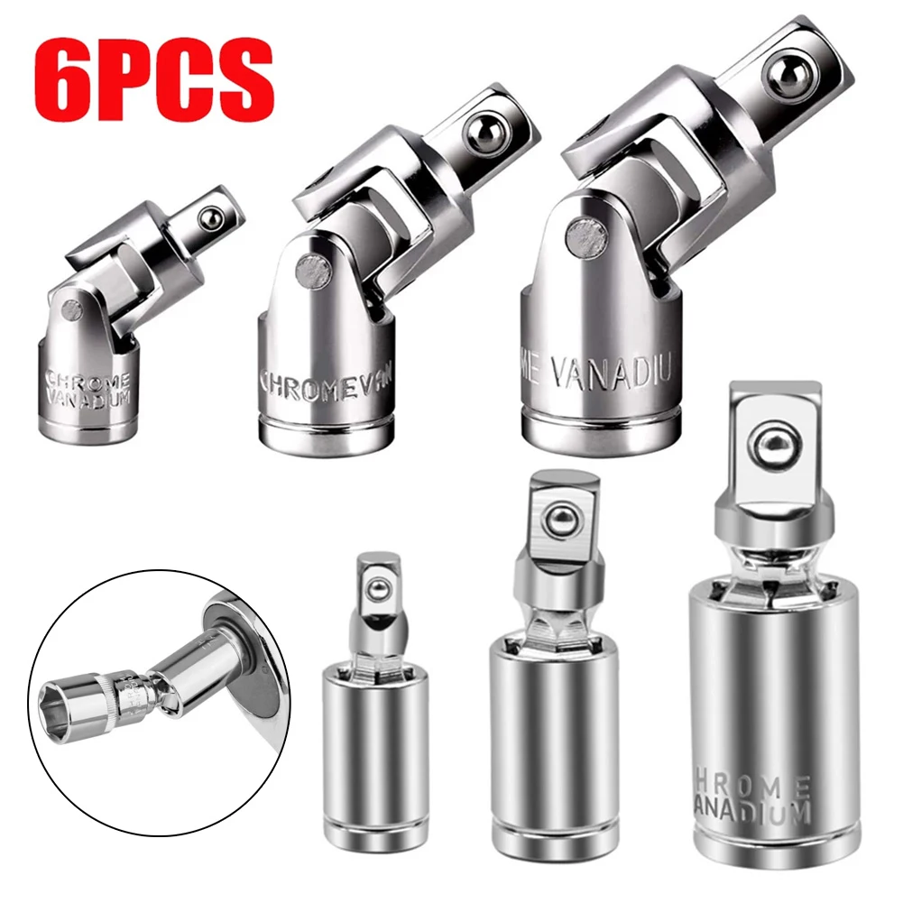 6pcs 1/4" 3/8" 1/2" Universal Joint Set Deg Rotary Head Ratchet Angle Extension Bar Socket Adapter Manual Pneumatic Bendable
6pcs 1/4" 3/8" 1/2" Universal Joint Set Deg Rotary Head Ratchet Angle Extension Bar Socket Adapter Manual Pneumatic Bendable