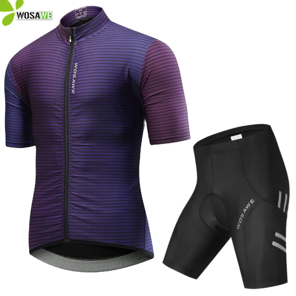 WOSAWE Summer Breathable Men's Bicycle Jersey Set MTB Bike Riding Shirts Padded Pants Trousers Reflective Cycling Clothing Suit
WOSAWE Summer Breathable Men's Bicycle Jersey Set MTB Bike Riding Shirts Padded Pants Trousers Reflective Cycling Clothing Suit