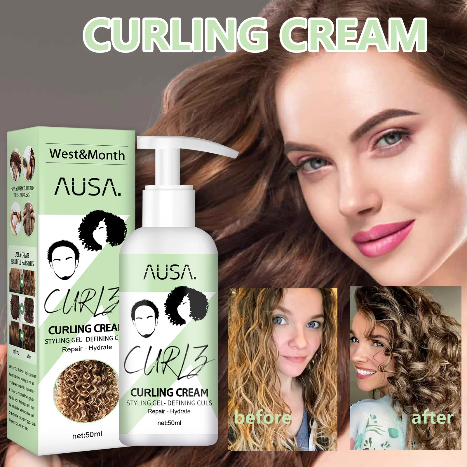 Instant Drying Frizz Control Hair Curling Enhancer Moisturizing Styling Repair Curling Essence Hair Care Elastin Element Hair Ca
Instant Drying Frizz Control Hair Curling Enhancer Moisturizing Styling Repair Curling Essence Hair Care Elastin Element Hair Ca