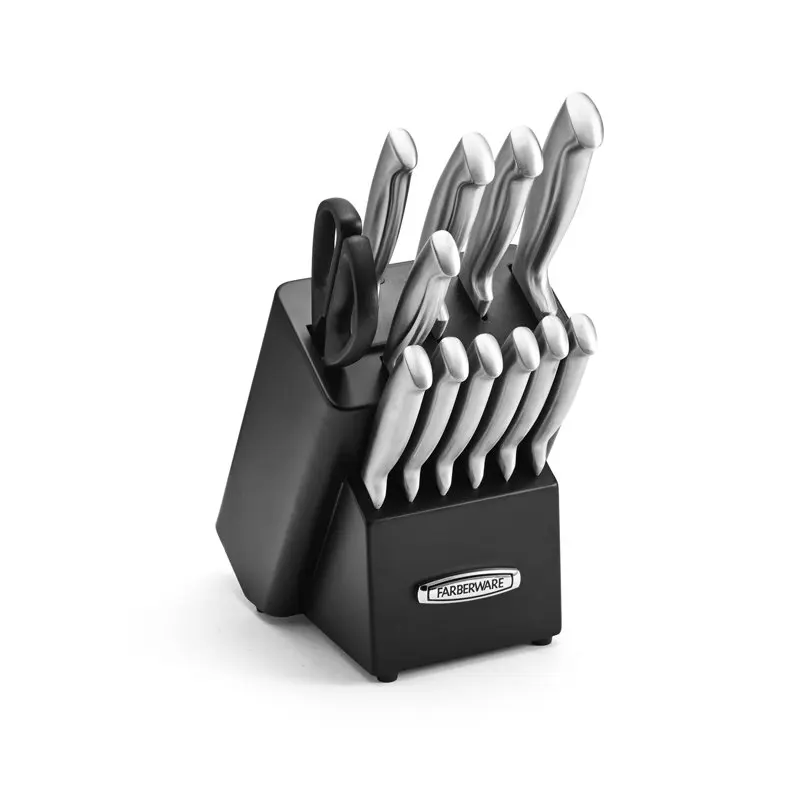 

13-piece Pro Self-Sharpening Knife Block Set in Black Kitchen knives Chef knife Cook Set Chef Utility Slicer Vegetable Peeler