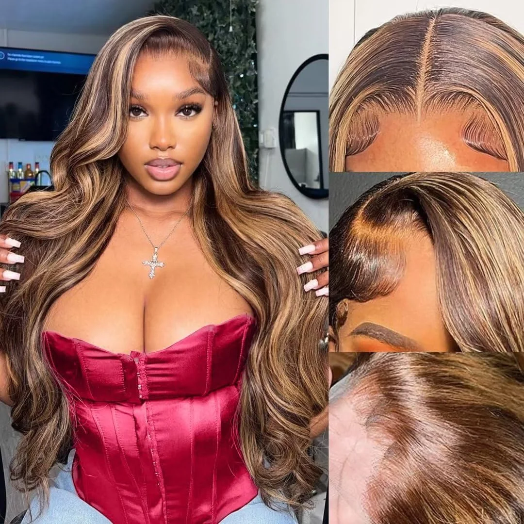 Highlight Ombre Lace Front Wigs Human Hair 4/27 Honey Blonde 13x4 Body Wave HD Transparent Lace Frontal Wig Brazilian PrePlucked
Highlight Ombre Lace Front Wigs Human Hair 4/27 Honey Blonde 13x4 Body Wave HD Transparent Lace Frontal Wig Brazilian PrePlucked
