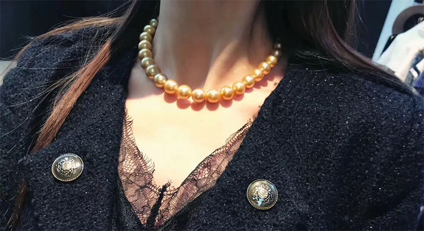 Charming 18"9-10mm Natural Sea Genuine Golden Round Pearl Necklace For Women Jewely
Charming 18"9-10mm Natural Sea Genuine Golden Round Pearl Necklace For Women Jewely
