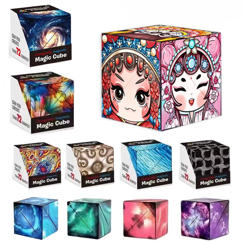 

NEW Changeable Magic Infinite Cosmic Cube Magnetic Magic Cube Anti Stress 3D Hand Flip Puzzle Cube Kids Stress Reliever Fidget