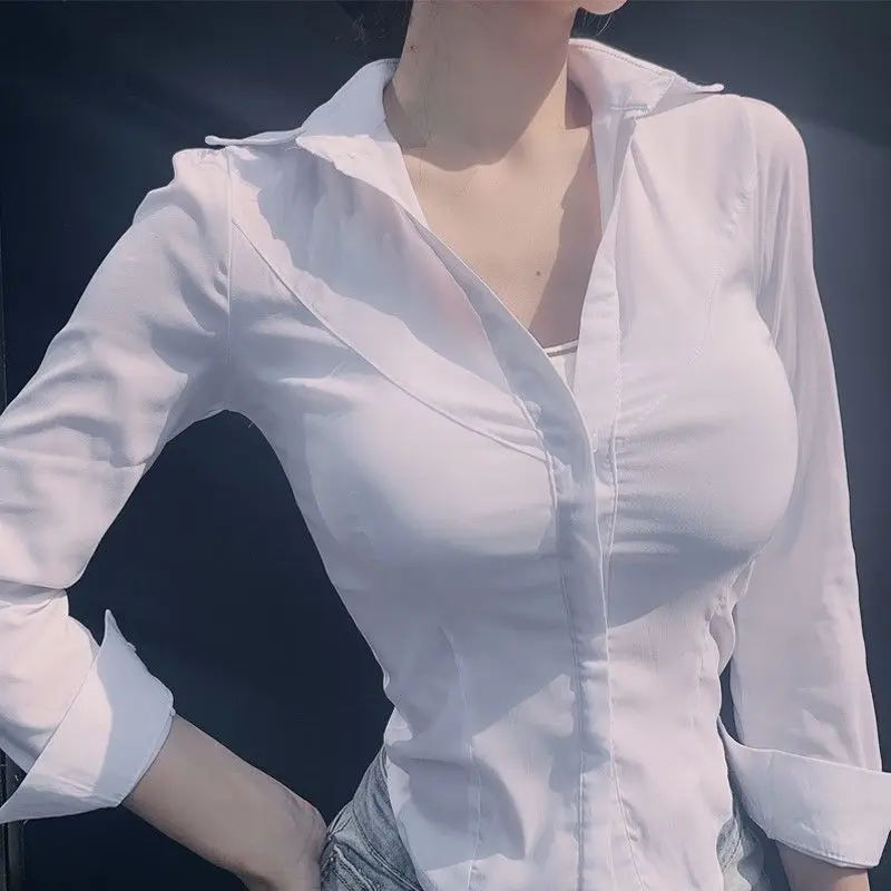 Deeptown Korean Style Sexy Button Up Shirts for Women White Oversized Blouse Ladies 2022 Fashion V-Neck Solid Slim Tops Female
Deeptown Korean Style Sexy Button Up Shirts for Women White Oversized Blouse Ladies 2022 Fashion V-Neck Solid Slim Tops Female