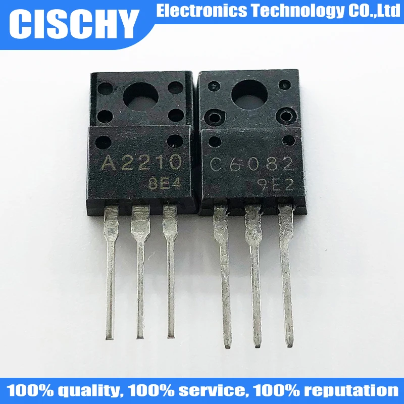 10 шт. = 5 пар pomoted A2210 C6082 TO-220F заказ от 2SA2210 2SC6082)-220 | Электронные компоненты и