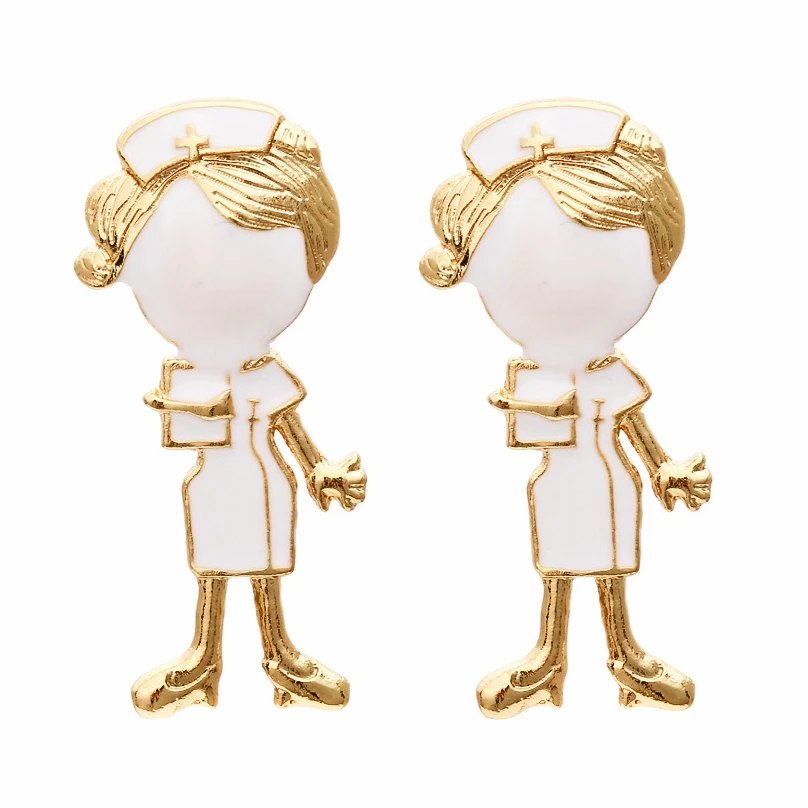 Lovely White Angel Nurse Character Earrings for Woman 2022 New Creative Ear Jewelry
Lovely White Angel Nurse Character Earrings for Woman 2022 New Creative Ear Jewelry