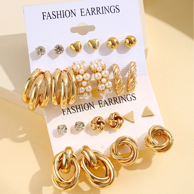 Vintage Geometric Gold Color Earrings Set for Women Bohemia Punk Pearl Dangle Drop Earrings 2023 Trend Set of Earrings Jewelry
Vintage Geometric Gold Color Earrings Set for Women Bohemia Punk Pearl Dangle Drop Earrings 2023 Trend Set of Earrings Jewelry