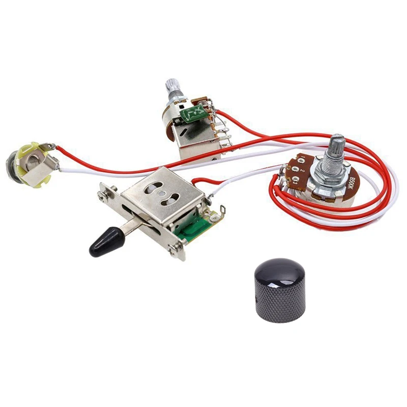 Black Electric Guitar Control Knob With Electric Guitar Wiring Kit 1 Volume 1 Tone 3 Toggle Switch 500K Pots Jack 1 Set
Black Electric Guitar Control Knob With Electric Guitar Wiring Kit 1 Volume 1 Tone 3 Toggle Switch 500K Pots Jack 1 Set