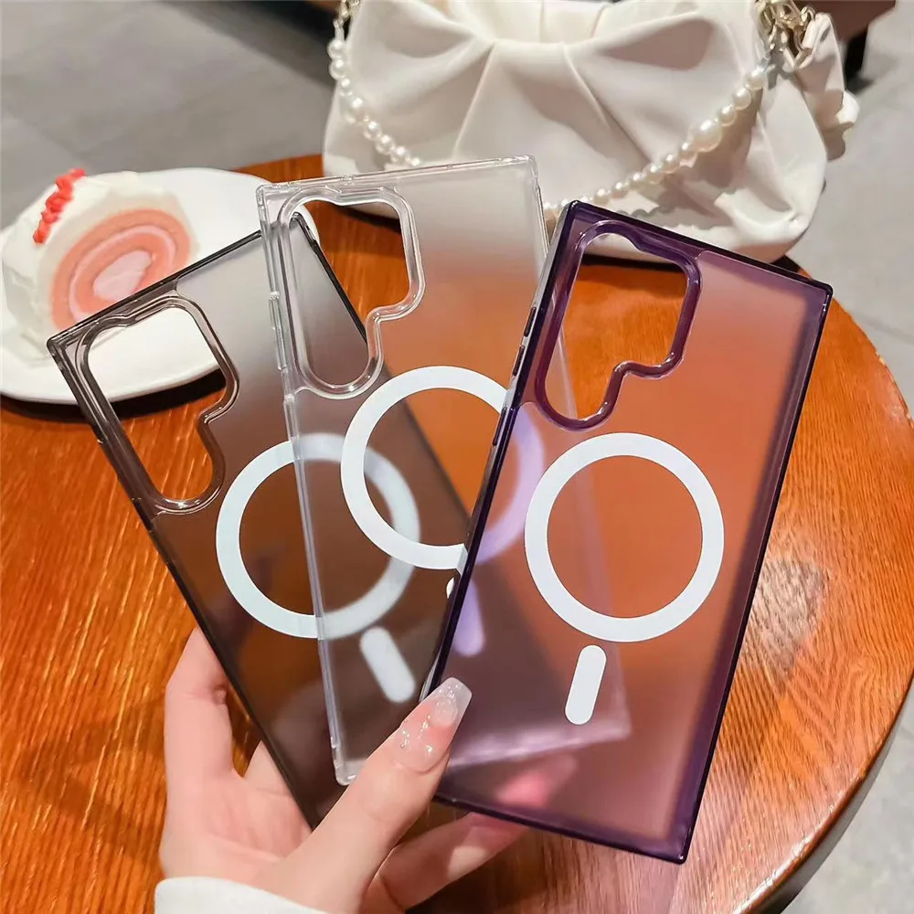 Translucent Matte Magnetic Magsafe Case For Samsung Galaxy S23 Ultra S23Plus Wireless Charging Hard Acrylic Shockproof Cover
Translucent Matte Magnetic Magsafe Case For Samsung Galaxy S23 Ultra S23Plus Wireless Charging Hard Acrylic Shockproof Cover