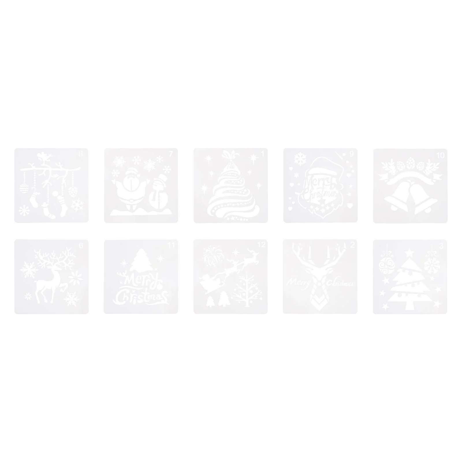 10Pcs Useful Prime Xmas Painting Templates Hollow-out Painting Stencils for Family
10Pcs Useful Prime Xmas Painting Templates Hollow-out Painting Stencils for Family