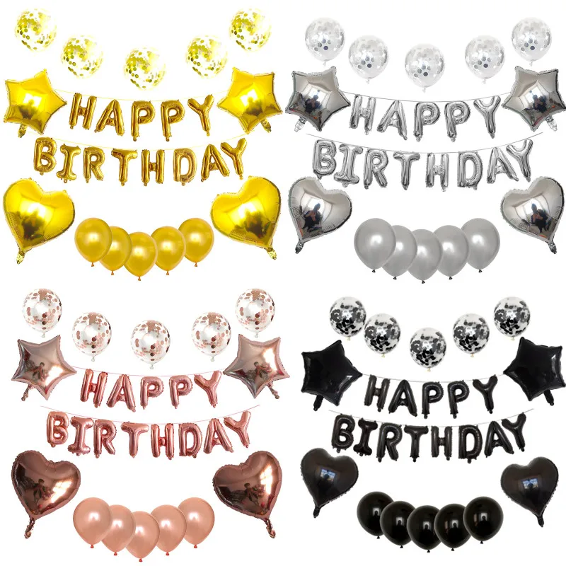 

1set HAPPY BIRTHDAY Balloons Foil Letter Balloon Banners Garland Bunting Kids Girl Boy Birthday Babay Shower Anniversary Party