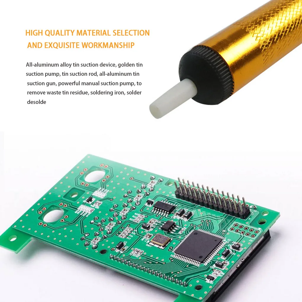 Desoldering Suction Pump Soldering Sucker Pen Vacuum Removal Tool Iron Desolder Hand Welding Tool
Desoldering Suction Pump Soldering Sucker Pen Vacuum Removal Tool Iron Desolder Hand Welding Tool