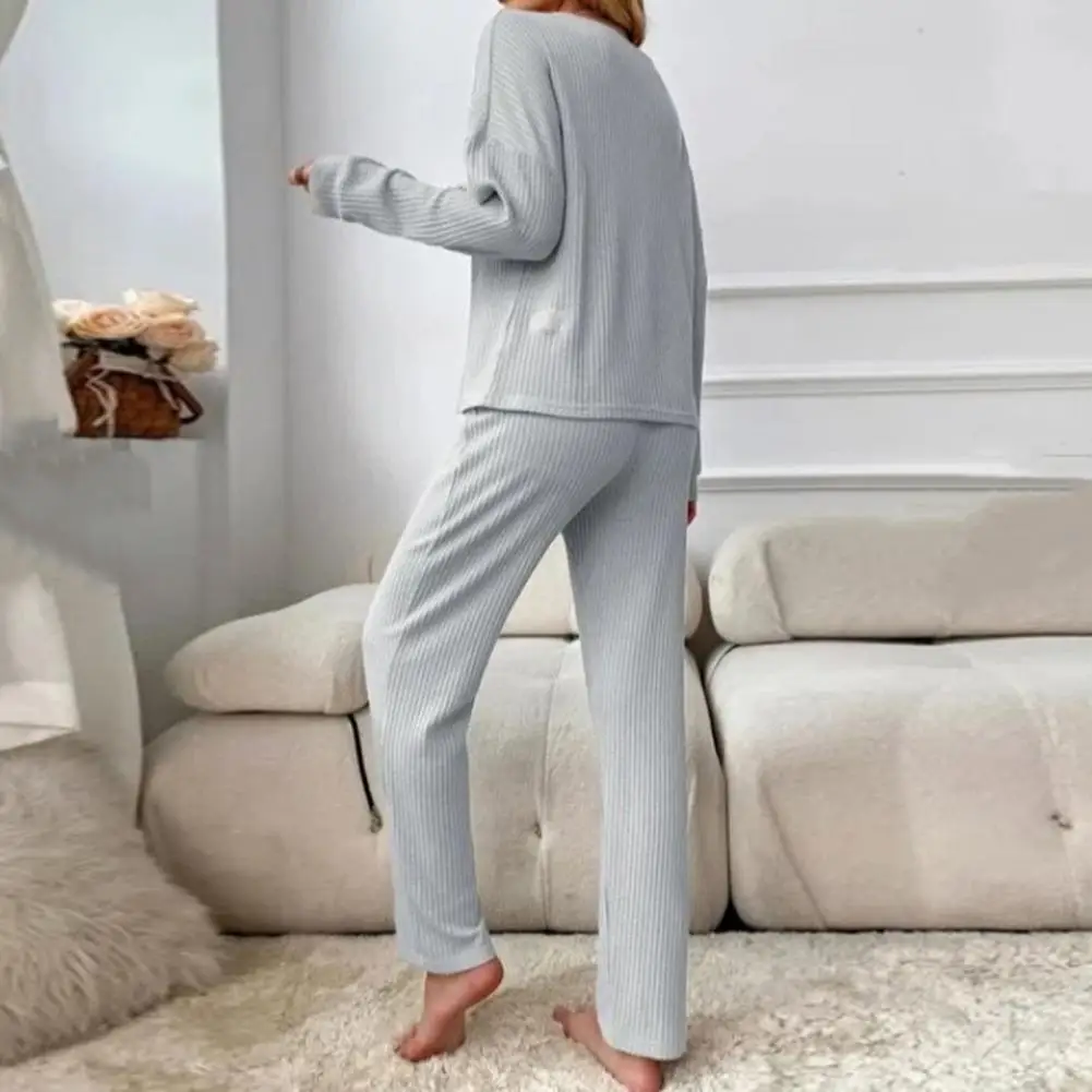 Solid Color Pajama Set Women's Solid Color Waffle Texture Pajama Set Comfy O-neck Tops Elastic Waist Wide Leg Pants Casual
Solid Color Pajama Set Women's Solid Color Waffle Texture Pajama Set Comfy O-neck Tops Elastic Waist Wide Leg Pants Casual