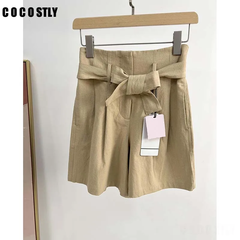 2023 Fashion Solid High Waist Pleated Shorts Summer Woman Cotton Linen Waistband Casual Loose Wide Leg Hot Short Pants Female
2023 Fashion Solid High Waist Pleated Shorts Summer Woman Cotton Linen Waistband Casual Loose Wide Leg Hot Short Pants Female