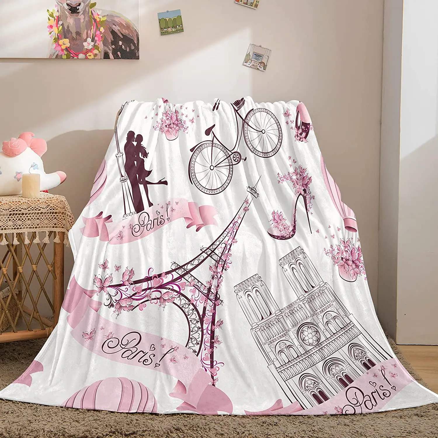 Pink Paris Blanket Eiffel Tower Throw Blanket Romantic Travel in Paris Flannel Fleece Blanket for Teens Boys Girls Soft Blanket
Pink Paris Blanket Eiffel Tower Throw Blanket Romantic Travel in Paris Flannel Fleece Blanket for Teens Boys Girls Soft Blanket
