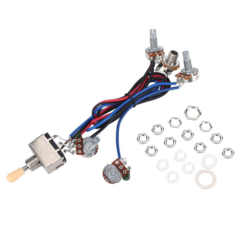 Lp Electric Guitar Pickups Wiring Harness Kit 2T2V 500K Pots 3 Way Switch With Jack For Dual Humbucker Gibson Les Pual Style Gui
Lp Electric Guitar Pickups Wiring Harness Kit 2T2V 500K Pots 3 Way Switch With Jack For Dual Humbucker Gibson Les Pual Style Gui