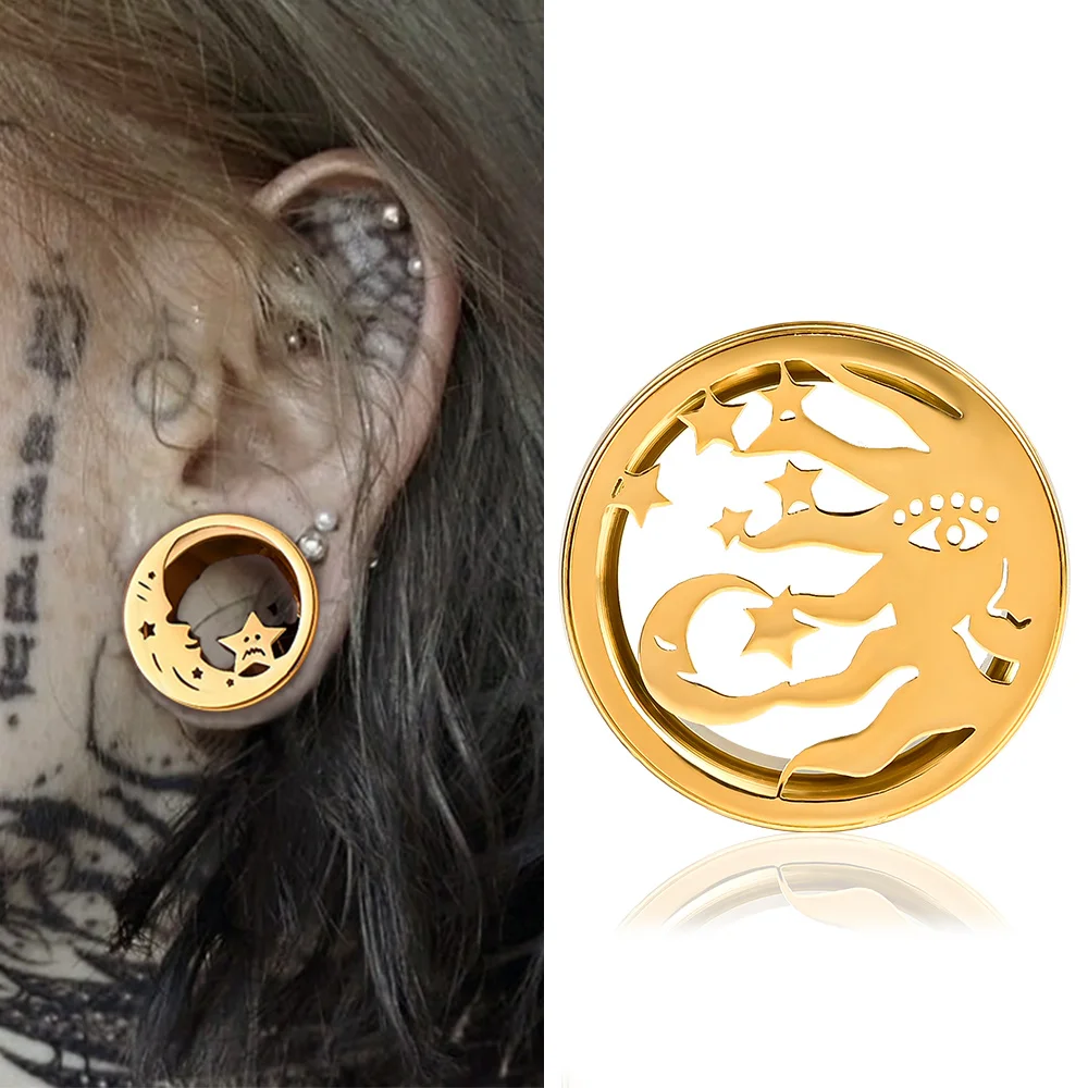 Doearko 2PCS Punk Sun Moon Ear Gauges Screw Ear Tunnels Plugs Flesh Stretchers Piercing Earrings Hangers Expander 0g-3/4"
Doearko 2PCS Punk Sun Moon Ear Gauges Screw Ear Tunnels Plugs Flesh Stretchers Piercing Earrings Hangers Expander 0g-3/4"