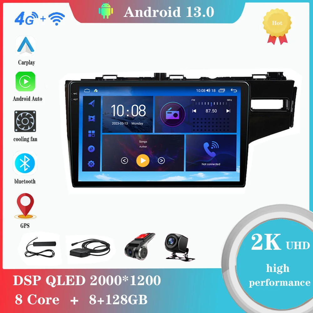 

9 Inch Android 12.0 For Honda Fit 3 GK GH Jazz 2013 - 2020 Multimedia Player Auto Radio GPS Bluetooth Carplay 4G WiFi DSP