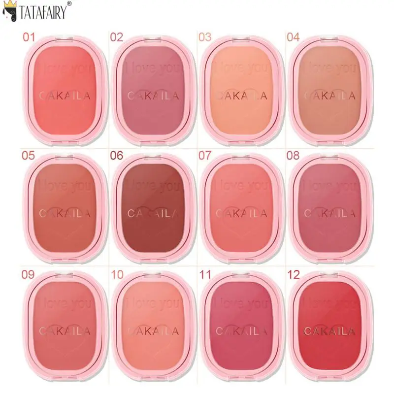 

12 Colors Single Blush Palette Face Cream Concealer Foundation Powder Waterproof Lasting Face Rouge Powder Natural Peach Blusher