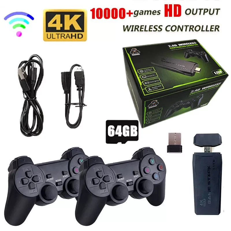 Game Console 2.4G Double Wireless Controller Game Stick 4K 10000 Games 64 32GB Retro Games for PS1/GBA Boy Christmas Gift
Game Console 2.4G Double Wireless Controller Game Stick 4K 10000 Games 64 32GB Retro Games for PS1/GBA Boy Christmas Gift