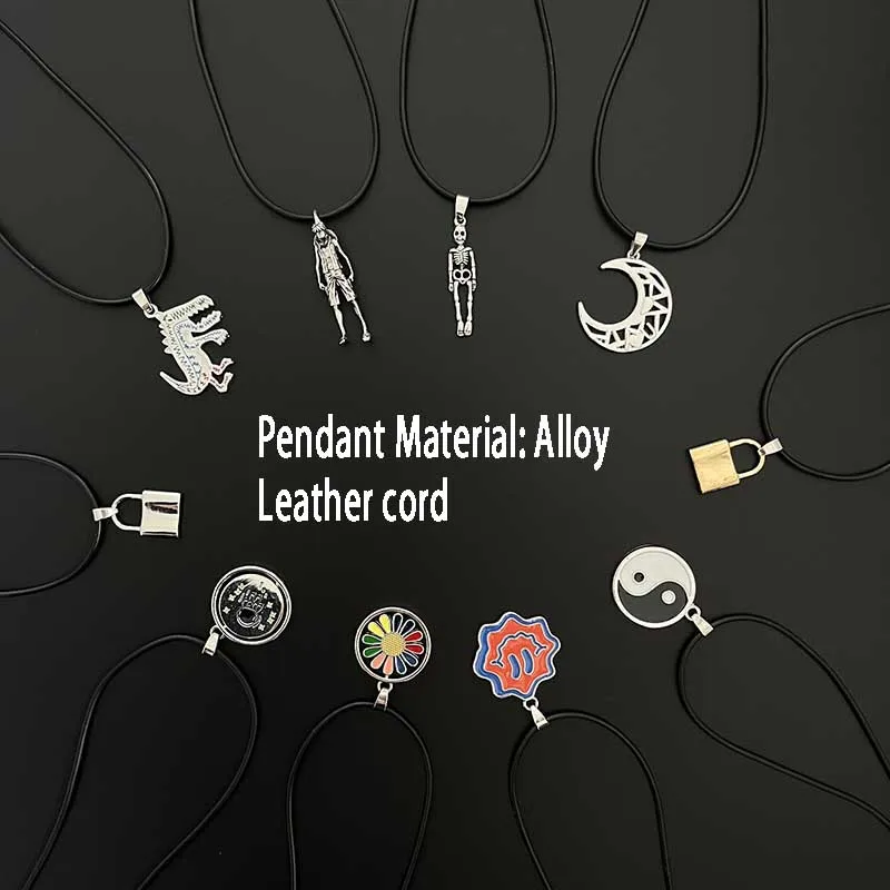 Pendant Leather Rope Alloy Bones Smiling Face Half a Month Astronaut Punk For Men Women Key Cherry Tai Chi Party Gift Jewelry
Pendant Leather Rope Alloy Bones Smiling Face Half a Month Astronaut Punk For Men Women Key Cherry Tai Chi Party Gift Jewelry