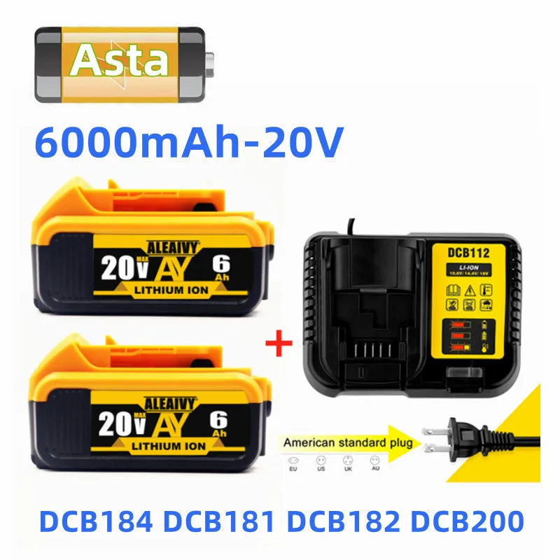 18Volt 20v 6A Battery MAX XR Battery Power Tool Replacement DeWalt DCB184 DCB181 DCB182 DCB200 20V+dewalt Charger
18Volt 20v 6A Battery MAX XR Battery Power Tool Replacement DeWalt DCB184 DCB181 DCB182 DCB200 20V+dewalt Charger