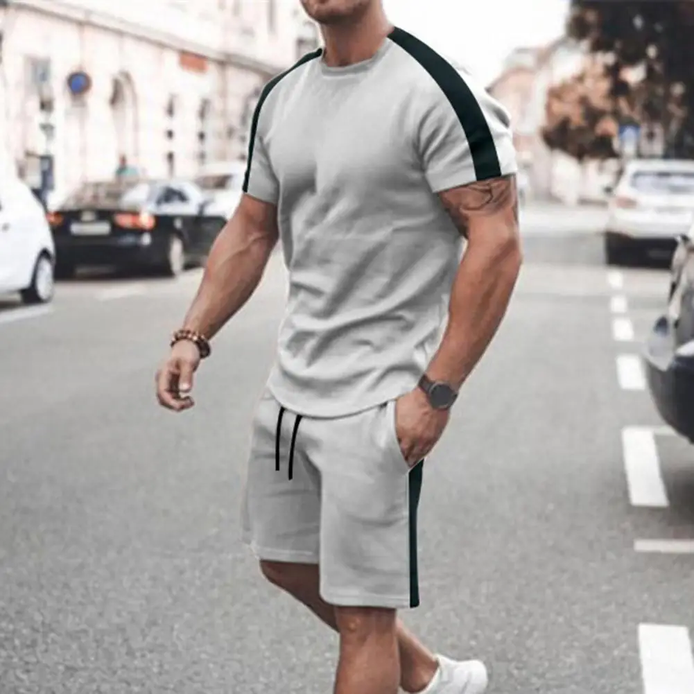 2 Pcs/Set Contrast Color Men T-shirt Shorts Set Elastic Waist Loose Pants Summer Tracksuit Wea Resistant Pockets Men Tracksuit
2 Pcs/Set Contrast Color Men T-shirt Shorts Set Elastic Waist Loose Pants Summer Tracksuit Wea Resistant Pockets Men Tracksuit