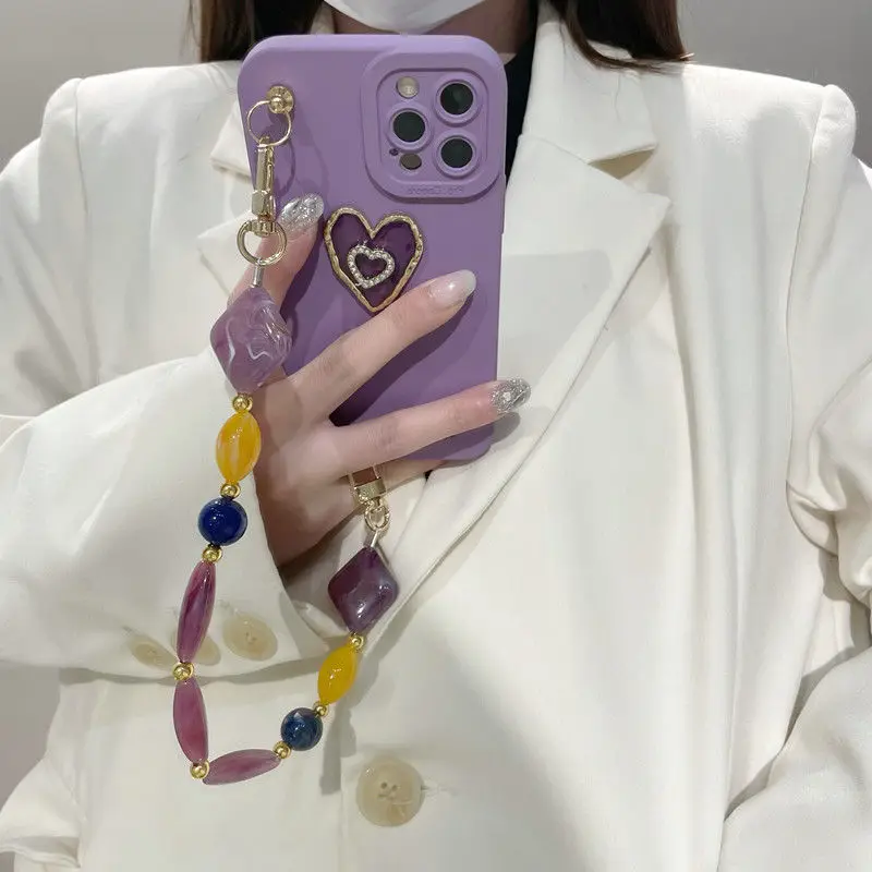 Korean Purple Rhinestone Heart with Gemstone Chain Wristband Case for iPhone 12 Prom 13ProMax 11 XsMax Xr X Shockproof Case
Korean Purple Rhinestone Heart with Gemstone Chain Wristband Case for iPhone 12 Prom 13ProMax 11 XsMax Xr X Shockproof Case