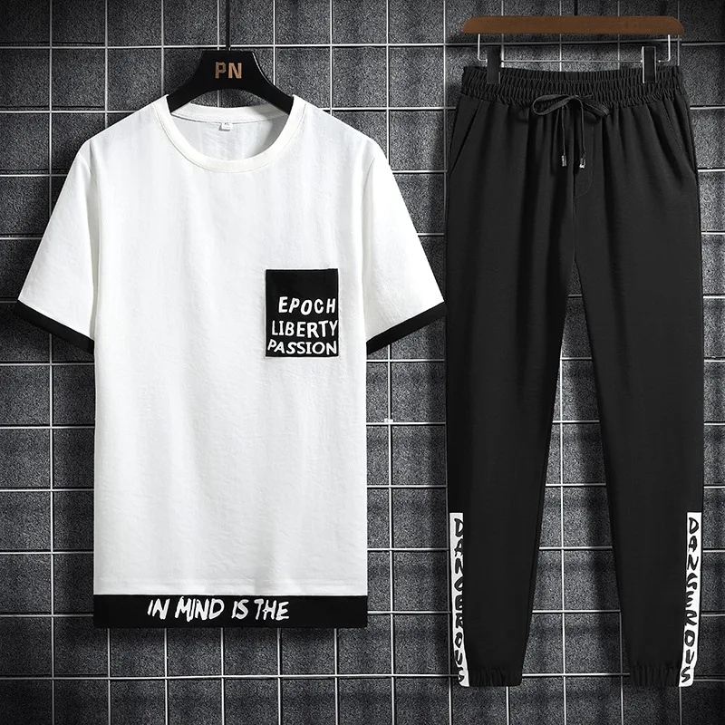 New Arrival Men's Casual Short Sleeve T-shirt+Ankle Length Pant Set Patchwork Shirt+Trousers Home Suits Male Streetwear Sports
New Arrival Men's Casual Short Sleeve T-shirt+Ankle Length Pant Set Patchwork Shirt+Trousers Home Suits Male Streetwear Sports