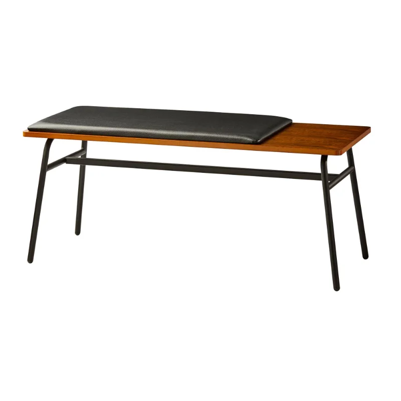 Adesso Carter Bench, Walnut with a Black Faux Leather Fabric covered foam seat 
Adesso Carter Bench, Walnut with a Black Faux Leather Fabric covered foam seat