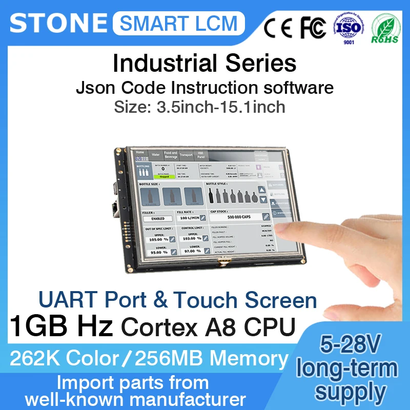 

STONE HMI TFT Display Module with Program + Touch Screen + Controller for Embedded System Support Any Microcontroller