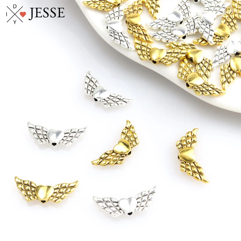 20pcs Gold/Silver Plated Angel Wing Heart European Small Hole Spacer Beads Charm Jewelry Making DIY Findings Bracelet Accessorie
20pcs Gold/Silver Plated Angel Wing Heart European Small Hole Spacer Beads Charm Jewelry Making DIY Findings Bracelet Accessorie