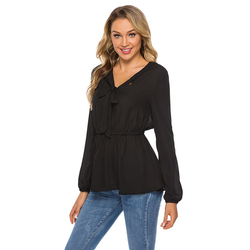 Female Blouse Fashion Women Neckline Lace-Up Long-Sleeved Top Elegant Tops Chiffon Stitching Long Sleeve Blouse Shirt Feminina
Female Blouse Fashion Women Neckline Lace-Up Long-Sleeved Top Elegant Tops Chiffon Stitching Long Sleeve Blouse Shirt Feminina