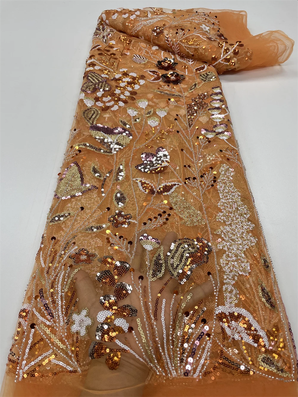 2023 Luxury French Tulle Net Lace With Sequins Beads African Nigerian Embroidered Lace Fabric For Sewing Material Sew QF0846
2023 Luxury French Tulle Net Lace With Sequins Beads African Nigerian Embroidered Lace Fabric For Sewing Material Sew QF0846