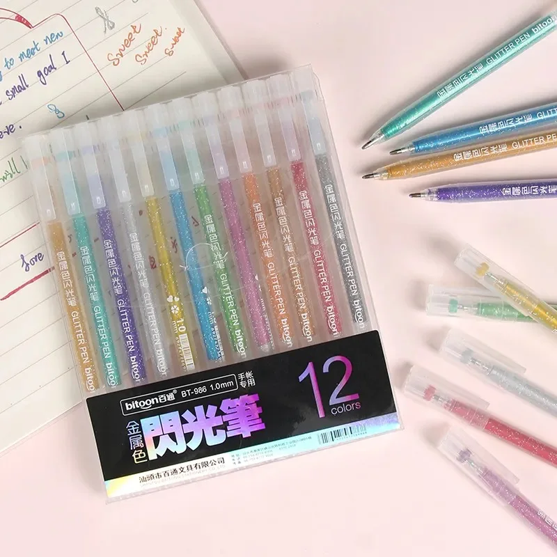 8/12 colors/set Metallic Glitter Pen 1.0MM Drawing Colored Metal Pastel Highlighter Art Marker School Office Writing Stationery
8/12 colors/set Metallic Glitter Pen 1.0MM Drawing Colored Metal Pastel Highlighter Art Marker School Office Writing Stationery